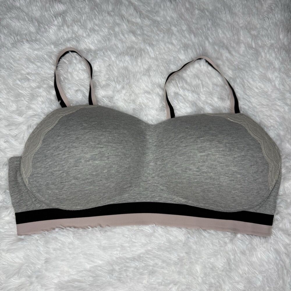 Cacique Women's Gray Cotton Lounge Comfort Bra Size 44D